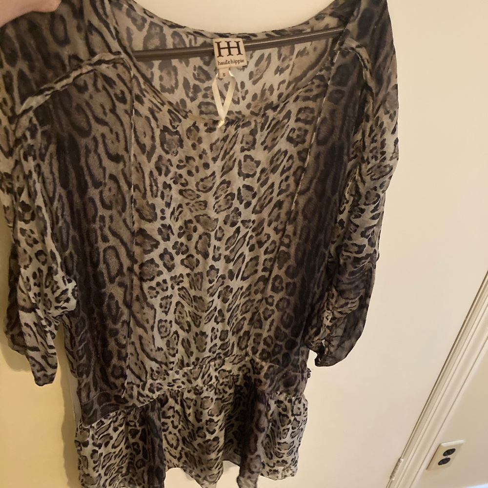 COPY - Beautiful new designer bathing suit cover up in leopard print never worn!